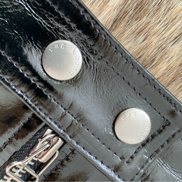 Rag & Bone Racer Patent-leather mini skirt. Size Us 25. - Picture 5 of 7